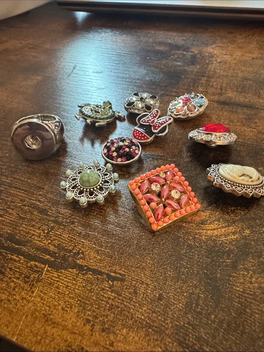 Assorted Multicolor Women’s Decorative Jewelry Snaps and Ring.